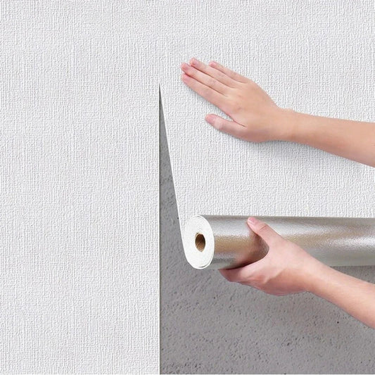 10m 3D Thicken self-adhesive wallpaper linen plain Diatom Mud wall stickers color decor renovation anti-collision Home Decor
