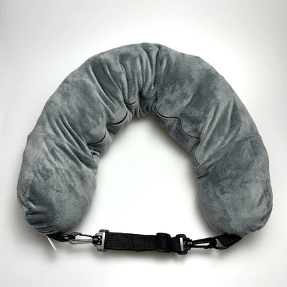 2026 NEW Fashion Travel Pillow With Storage Pouch, Adjustable Polyester Neck Support, Comfortable & Lightweight