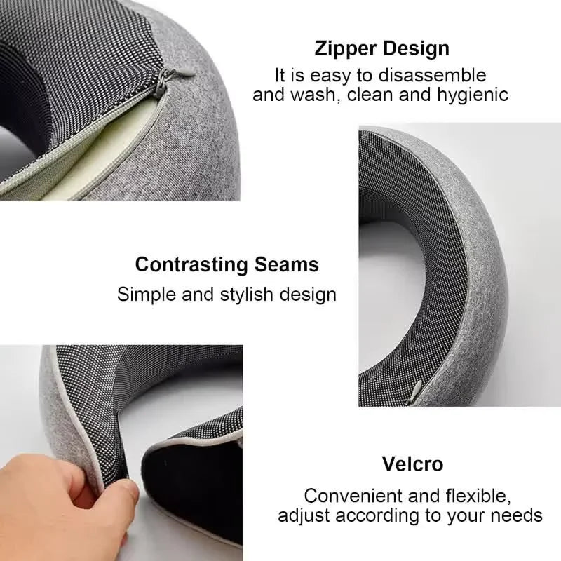 Memory Foam Travel Neck Pillow U-shaped Pillow Snail Style Travel Neck Support Portable Adjustable Soft Noon Break Sleep Pillows
