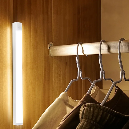 Cabinet Light USB Rechargeable Motion Sensor LED Bar Light Induction Night Light Portable for Kitchen Bedside Wardrobe Closet