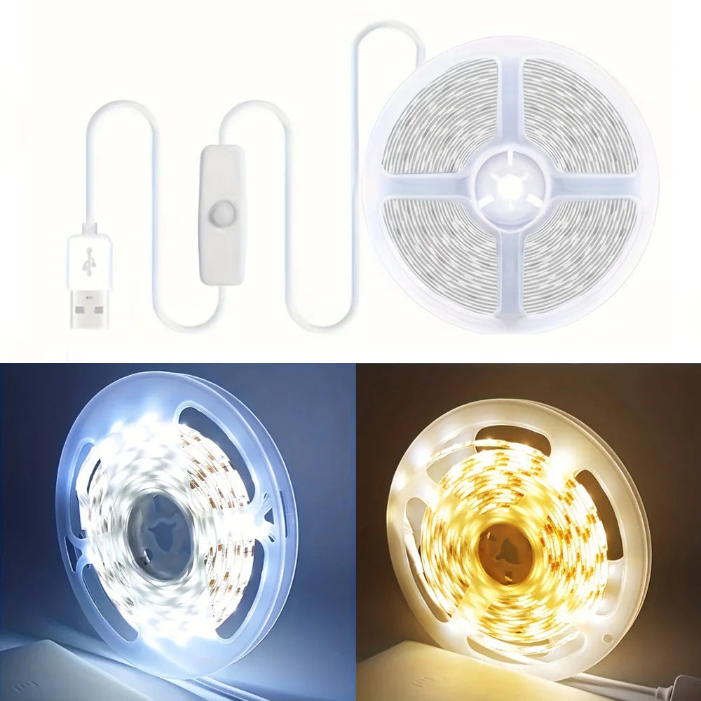 1-5m 5V LED Strip Lights 2835 USB 60 LEDs/m TV Backlight Flexible Lighting Ribbon Tape for Bedroom Wardrobe DIY Decoration Light