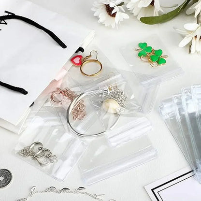 Clear Earring Bags Waterproof Bags Thickened Reusable Storage Pouch for Jewelry Rings Necklace Bracelet