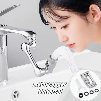 Metal Universal 1080 °Swivel Extension Faucet Aerator 2 Water Faucets Bubbler Nozzle for Kitchen Sink Tap Extender Sprayer Head