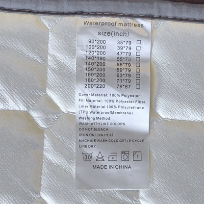 Waterproof Quilted Mattress Protector Cover Thickened Breathable Mattress Topper for Single or Double Bed