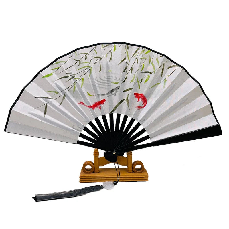 With Tassel Art Craft Style Foldable Hand Fan Portable Folding Fan Wedding Party Photo Props Guest Gifts Home Decor Craft