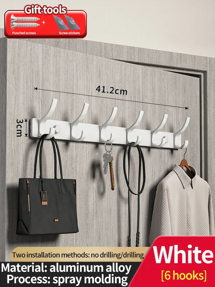 Punch-free Door Behind Hook Storage Wall Hanging Clothes Hanger Coat Hook no drill Hanger Bedroom Organizer Storage Kitchen Acce