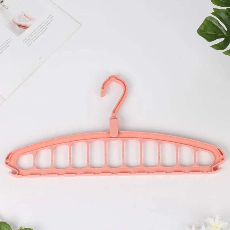 1PC 11-Hole Multi-functional Clothes Hanger for Dormitory Home-use Spiral Plastic Closet Drying Hanger Support