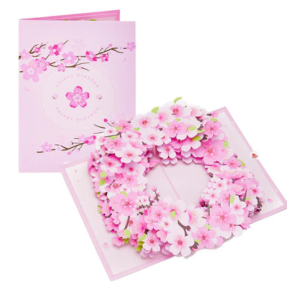 Cymbidium Orchids Pop-up Greeting Card with Envelope Flowers Postcard Floral Birthday Cards Valentines Gifts Creative Home Decor