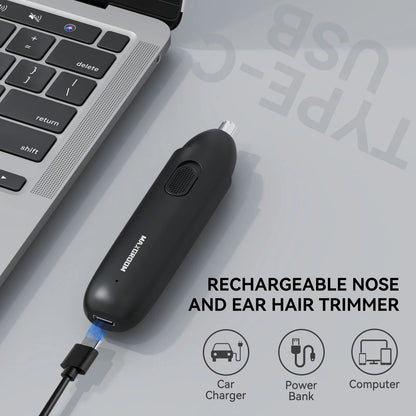 MAXGROOM Nose Hair Trimmer for Men Rechargeable 360 Rotating Dual-Blade Electric Shaver Eyebrows Nose Hair Trimmer Painless Safe