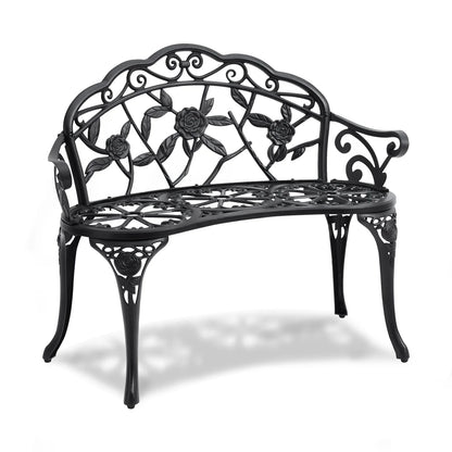 SucceBuy Outdoor Bench Wooden Metal Garden Bench for Outdoors 480 lbs Load Capacity Bench Outdoor Garden Park Bench