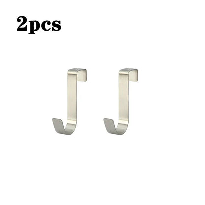 Multi-Purpose Cabinet Door Hooks, Over Door Hanger Rack for Kitchen Bathroom, Towel Coat Hat Clothes Storage Organizer