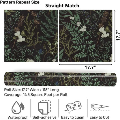 Tropical Rain Forest Peel and Stick Wallpaper White Floral Self Adhesive Removable Leaf Contact Paper For Bedroom Walls Cabinets