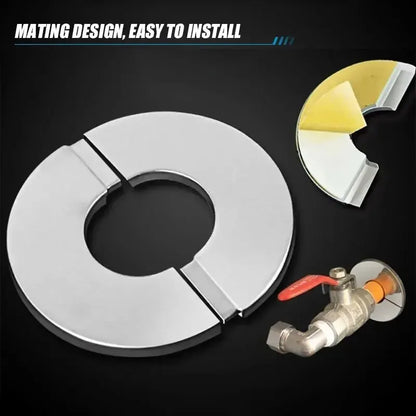 1PC Self-Adhesive Stainless Steel Faucet Decorative Cover Shower Chrome Finish Water Pipe Wall Covers Bathroom Accessories
