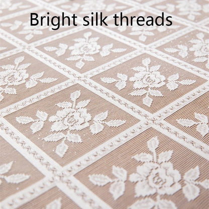 1pcs Rectangular Cut-Out Tablecloth With Bright Silk Thread, European Embroidered Floral Wedding Outdoor Picnic Cloth Decoration