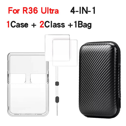 TOFON Transparent protective case For R36 Ultra game console storage bag EVA shell resistant  scratch resistant screen film