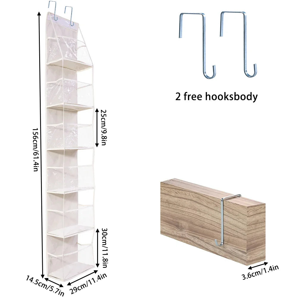 1pc 4 /6Layer Over The Door Hanging Organizer Cosmetics Wall Hanging Storage Organizerfor Nursery Bathroom Closet Bedroom Dorm