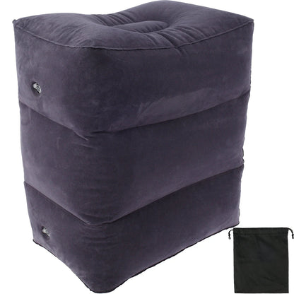 Inflatable Footrest Pillow PVC Flight Sleeping Footrest Rest Pillow 3 Layer Height Adjustable Car Bus Travel Foot Rest Pillow