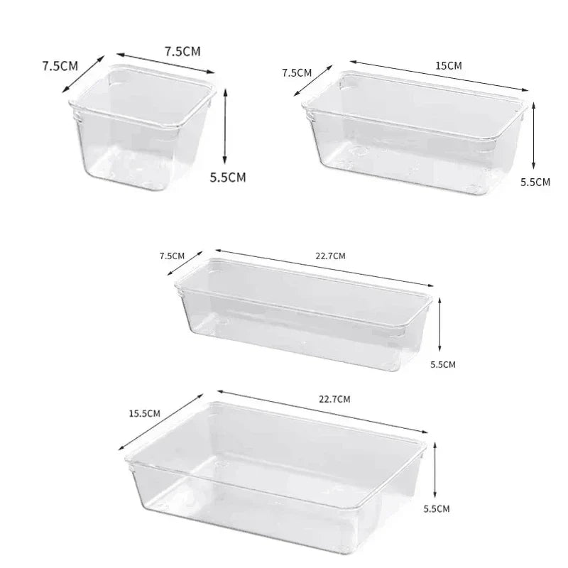 Transparent Box Storage Organizer Desk Plastic Storage Box Container Drawer Organizer Jewelry Box Makeup Organizer Boxes 2042