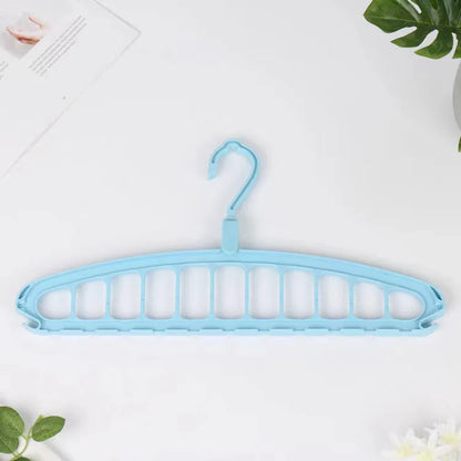 1PC 11-Hole Multi-functional Clothes Hanger for Dormitory Home-use Spiral Plastic Closet Drying Hanger Support