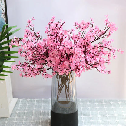 1/4pcs Artificial Flowers Cherry Blossoms Gypsophila Fake Plants DIY Wedding Bouquet Vases for Home Decor Faux Festival Branch