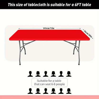 Polyester Rectangular Elastic Universal Tablecloth Protective Cover For Home Parties, Banquets, Picnics, Wedding Decorations