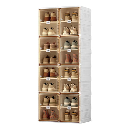 Shoe Cabinet Storage Box, Portable Folding Shoe Rack, Large Sports Shoes Cabinet Box Strong and Easy To Assemble 8-16 Grids
