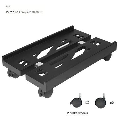 Mobile PC Tower Stand Adjustable Shelf Computer CPU Holder Telescopic Desktop Stand Computer Bracket Cart With Rolling Caster