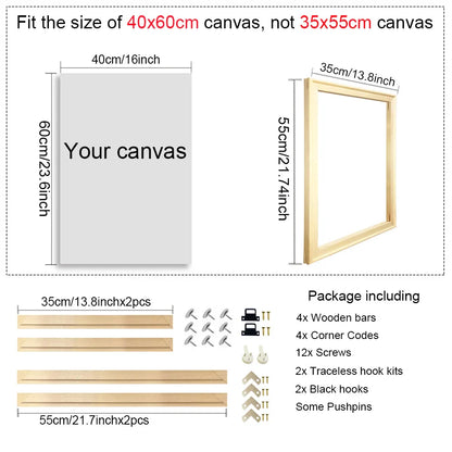 35x45 40x50cm Natural Wooden Picture Frame For Wall Canvas Frame Diamond Painting Frame Picture Poster Wall Frame Home Decor