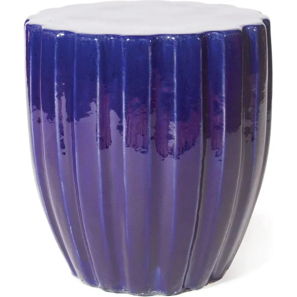 Scallop Stool- Navy Blue Outdoor Stool