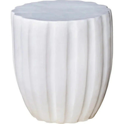Scallop Stool - Snow White Outdoor Stool