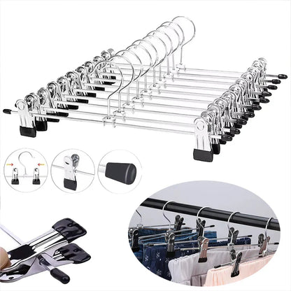5~20pcs Metal Pants Racks Wind Proof Multi-purpose Skirt Racks for Clothes Drying Trousers Wardrobe Clip Anti-slip Black TMZ