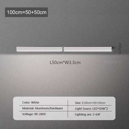 Long  LED Strip Ceiling Light Floodlight For Bedroom Dining Living Room Cloakroom Minimalist Led Ceiling Lamp Indoor Decoration
