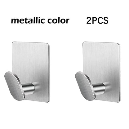 2pc/4pc bathroom clothes hooks, adhesive wall hooks, stainless steel towel racks, bathroom kitchen hardware, multi-purpose hooks