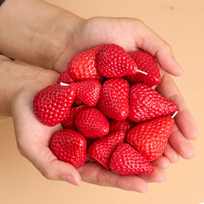 3D Strawberry Aromatherapy Candle Silicone Mold DIY Handmade Romantic Scented for Valentine's Day Party Home Decor Birthday Gift