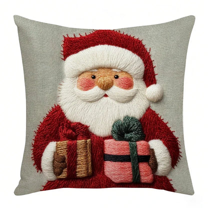 45cm Grey Red Christmas Pillowcase Cartoon Santa Snowman Elk Sofa Cushion Cover Home Bed Car Decor Merry Christmas 2025 2026