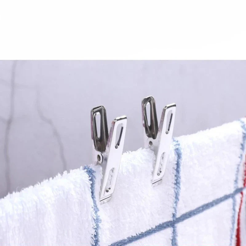 20Pcs Stainless Steel Clips Thickened for Drying Clothes Thickened for Drying Socks Small Clips Flat Mouth Clips Stainless Steel
