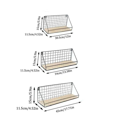 1pc Creative Wall Mounted Shelves, Bedroom Iron Wall Hanging Storage Shelves, Storage Baskets, Hanging Shelves, Home Furnishings