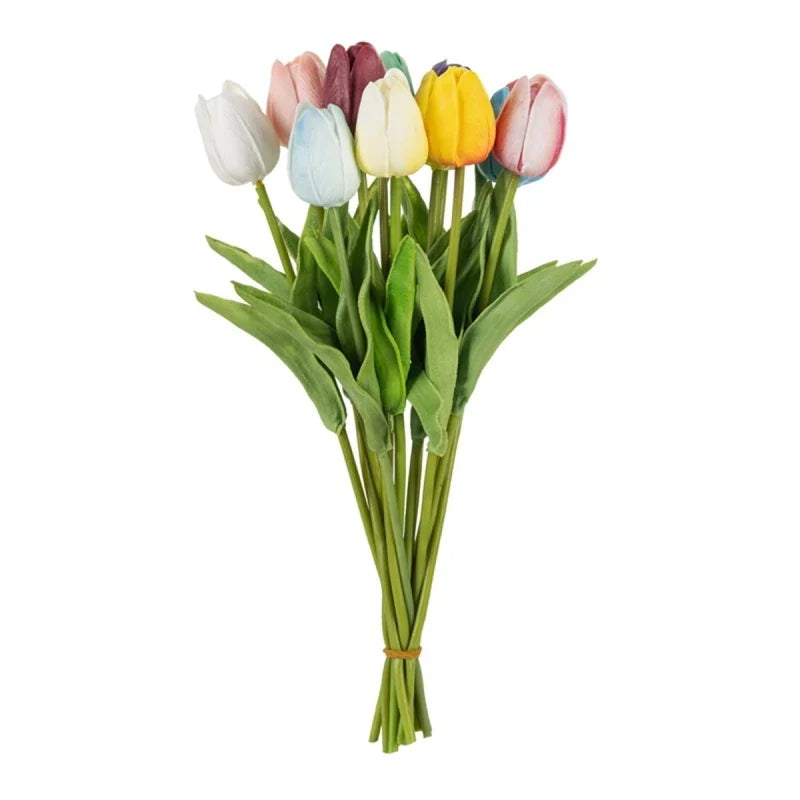 5/10PCS Artificial Flowers Real Touch Tulip Scrapbook Vase Home Room Decora Wedding Garden Arch Garland Brial Bouquet Diy Gifts
