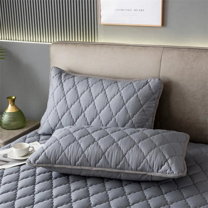 Brushed Cotton Padded Waterproof Pillowcase - Single Piece / 2-Piece Set  Soft Breathable Pillow Cover for Bedroom Bed