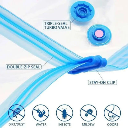 5Pcs Vacuum Storage Bags or 1Pcs Pump, Vacuum Seal Bag Space Saving Bags for Comforters Clothes Pillow Bedding Blanket Storage