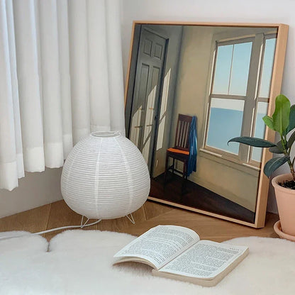 Japanese Lantern Led Table Lamp Living Room Bedroom Bedside Rice Paper Lights Study Homestay Art Creative Decor Table Lights