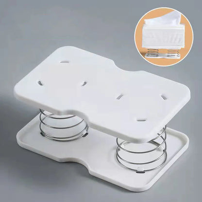 Tissue Box Tissue Dispenser Spring Automatic Lift Spring Loaded Tissue Box Office Home Kitchen Toilet  Bracket Kitchen Organizer