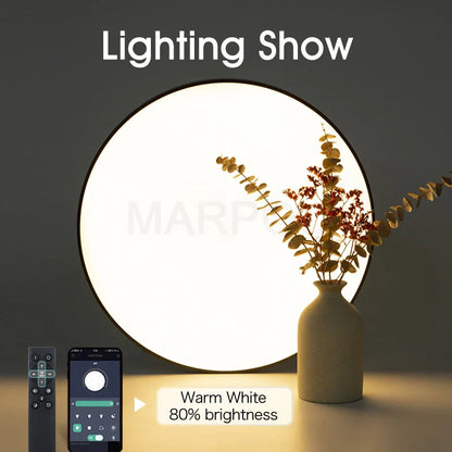 MARPOU Big Size Smart ceiling lamp led lamp for bedroom 80W ceiling lights with Remote control Dimmable led lights for room