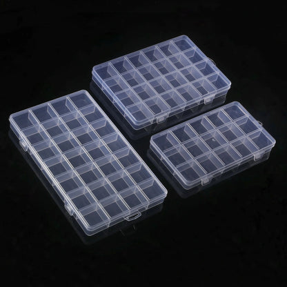 Clear 24-Compartment Plastic Storage Box – Organizer for Crafts, Beads, Jewelry & Small Items (1 Pack)