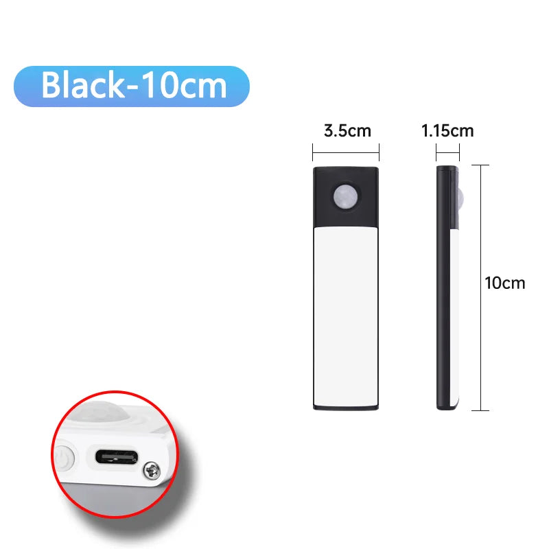 LED Cabinet Light Type C Rechargeable Motion Sensor Night Lights for Kitchen Wardrobe Cabinet Lighting 10cm/20cm/30cm/40cm/50cm