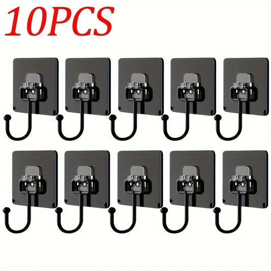 10PCS Hook Strong Load-bearing Seamless Wall Mounted Suction Cup Hook No Punching Kitchen Bathroom Universal Adhesive Hook