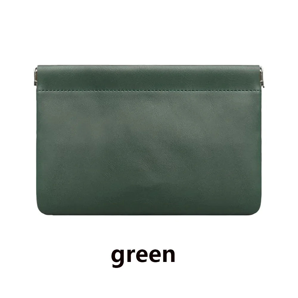 Fashion PU Leather Storage Bag Automatic Closure Waterproof Purse Portable Earphone Charging Line Cosmetic Lipstick Jewelry Bag