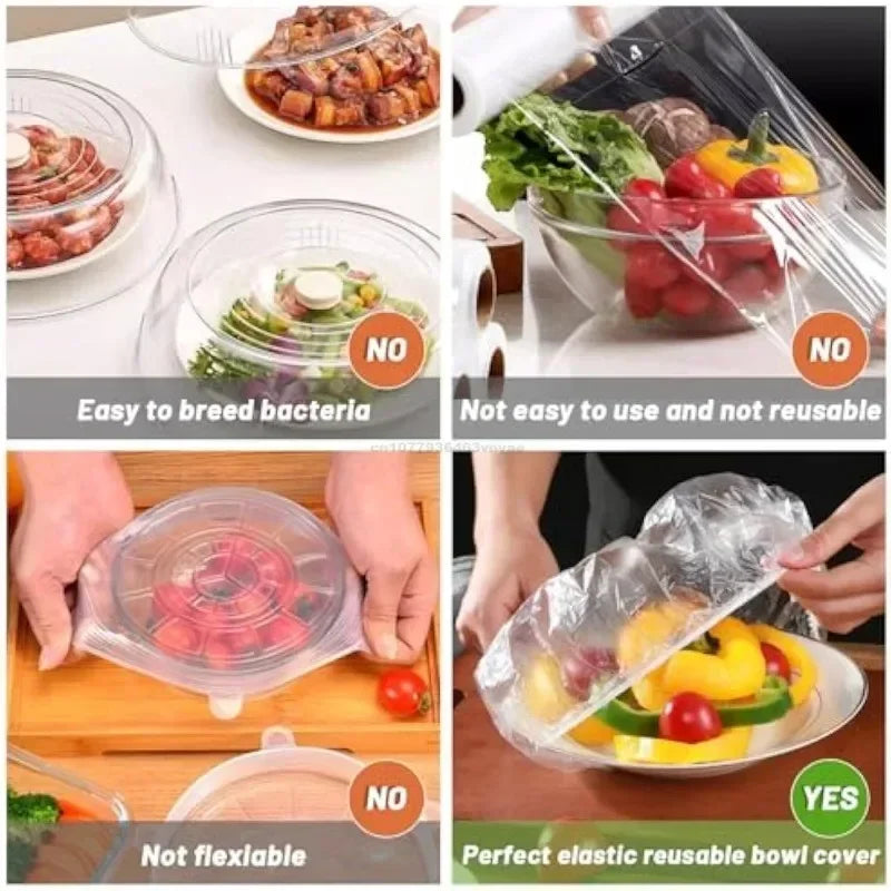 50-1000PCS Disposable Food Cover Wrap Food Grade Fruit Vegetable Storage Bag Elastic Plastic Bag Kitchen Fresh Keeping Bag