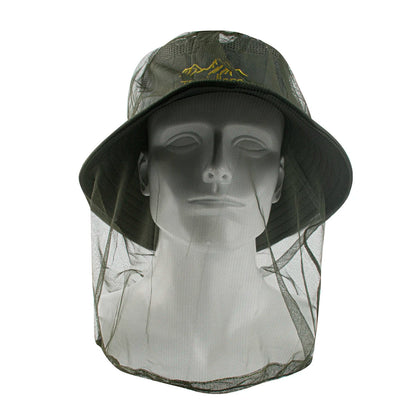 1Pc Ultra Large & Long Extra Fine Holes Mesh Soft Durable Fly Screen Premium Mosquito Insect Head Net Face Protector Camping Cap