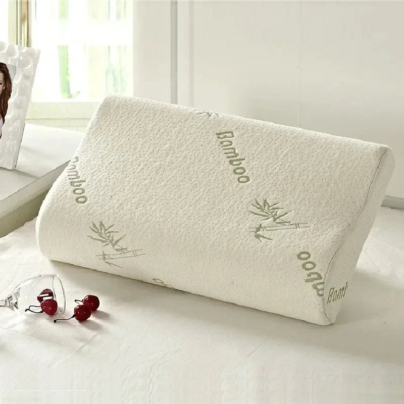 Bamboo Fiber Pillow Slow Rebound Health Care Memory Foam Pillow Memory Foam Pillow Orthopedic Pillows Support NeckRelief